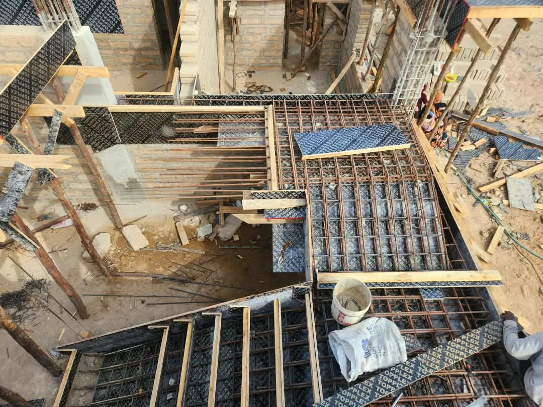Formwork deck ready for concrete in Dodoma